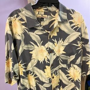 Tommy Bahama Gray Floral Camp Shirt